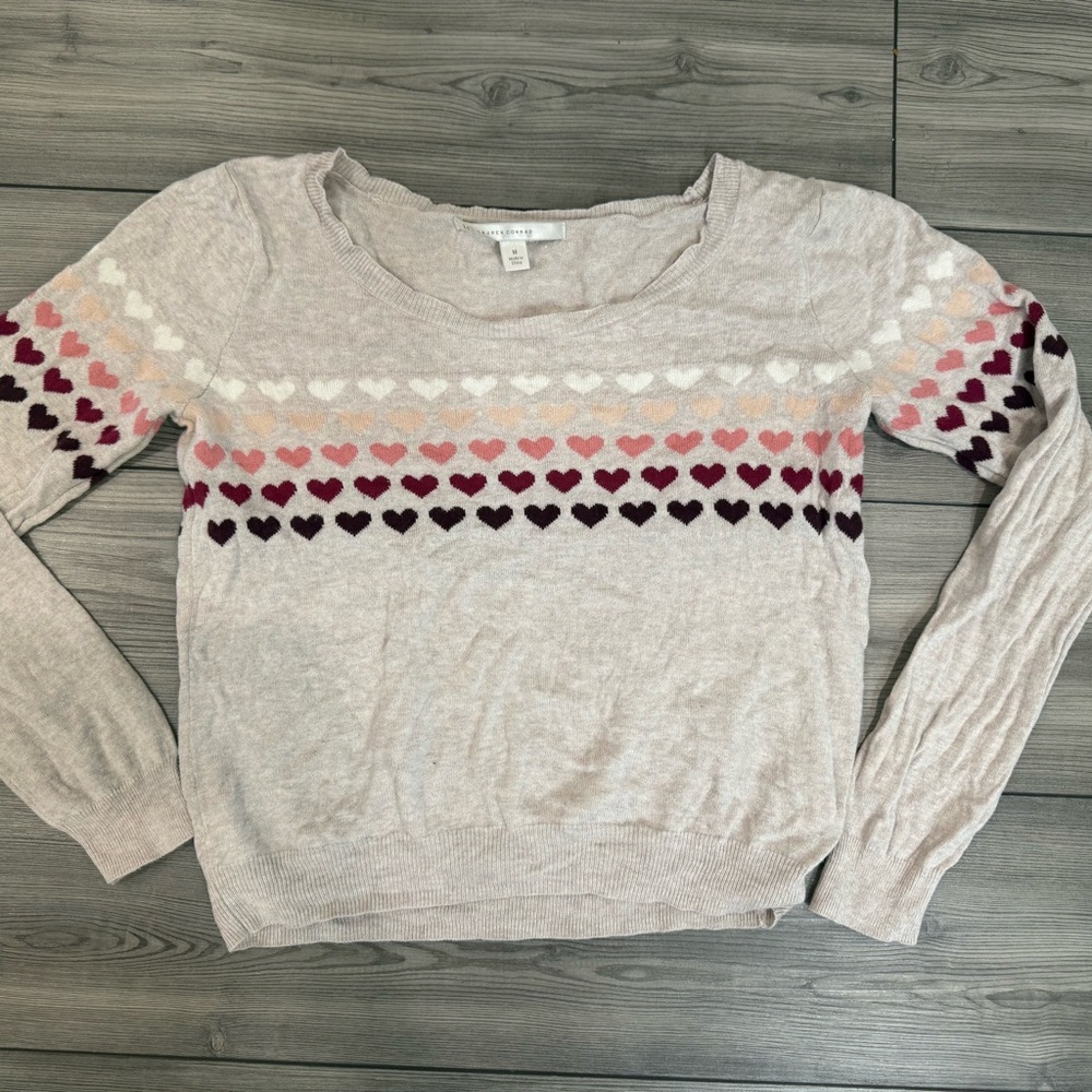 Heart Patterned Sweater Lauren Conrad sweater valentines sweater